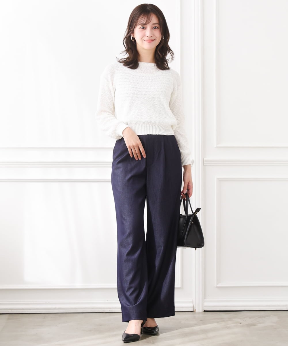 F1FFD23140 MK MICHEL KLEIN(小さいサイズ)(メゾン ドゥ サンク) 【小さいサイズ】鹿の子編みニット/洗える ミントグリーン