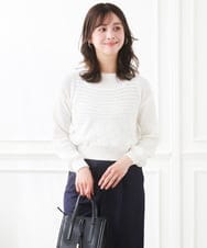 F1FFD23140 MK MICHEL KLEIN(小さいサイズ)(メゾン ドゥ サンク) 【小さいサイズ】鹿の子編みニット/洗える ミントグリーン