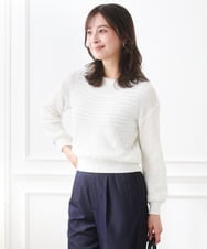 F1FFD23140 MK MICHEL KLEIN(小さいサイズ)(メゾン ドゥ サンク) 【小さいサイズ】鹿の子編みニット/洗える ミントグリーン