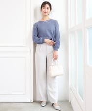 F1FFD23140 MK MICHEL KLEIN(小さいサイズ)(メゾン ドゥ サンク) 【小さいサイズ】鹿の子編みニット/洗える ミントグリーン