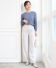 F1FFD23140 MK MICHEL KLEIN(小さいサイズ)(メゾン ドゥ サンク) 【小さいサイズ】鹿の子編みニット/洗える ミントグリーン