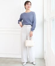 F1FFD23140 MK MICHEL KLEIN(小さいサイズ)(メゾン ドゥ サンク) 【小さいサイズ】鹿の子編みニット/洗える ミントグリーン