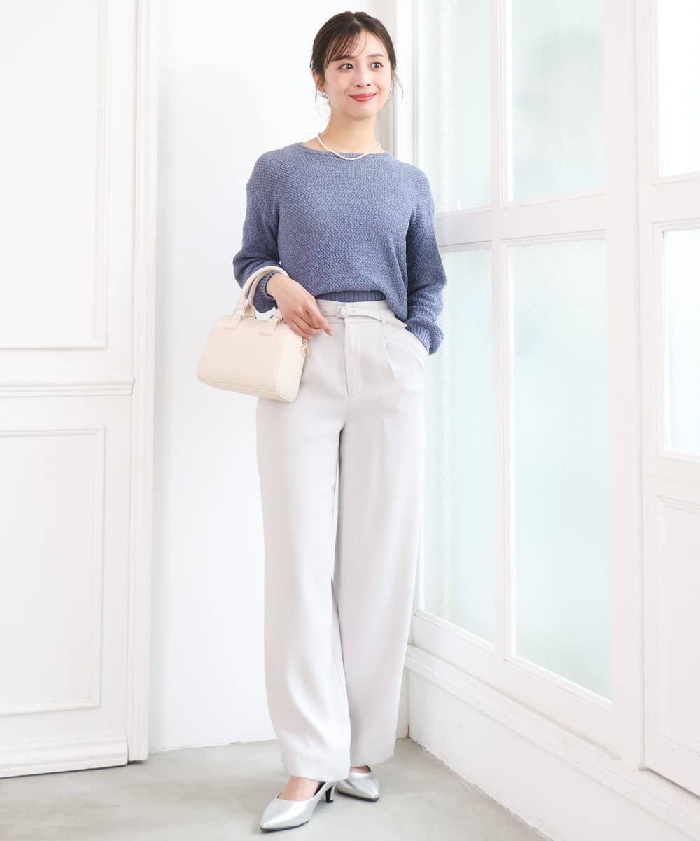 F1FFD23140 MK MICHEL KLEIN(小さいサイズ)(メゾン ドゥ サンク) 【小さいサイズ】鹿の子編みニット/洗える ミントグリーン