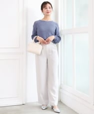 F1FFD23140 MK MICHEL KLEIN(小さいサイズ)(メゾン ドゥ サンク) 【小さいサイズ】鹿の子編みニット/洗える ミントグリーン