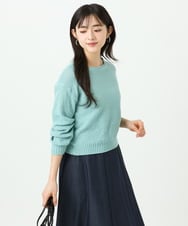 F1FFD23140 MK MICHEL KLEIN(小さいサイズ)(メゾン ドゥ サンク) 【小さいサイズ】鹿の子編みニット/洗える ミントグリーン