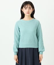 F1FFD23140 MK MICHEL KLEIN(小さいサイズ)(メゾン ドゥ サンク) 【小さいサイズ】鹿の子編みニット/洗える ミントグリーン