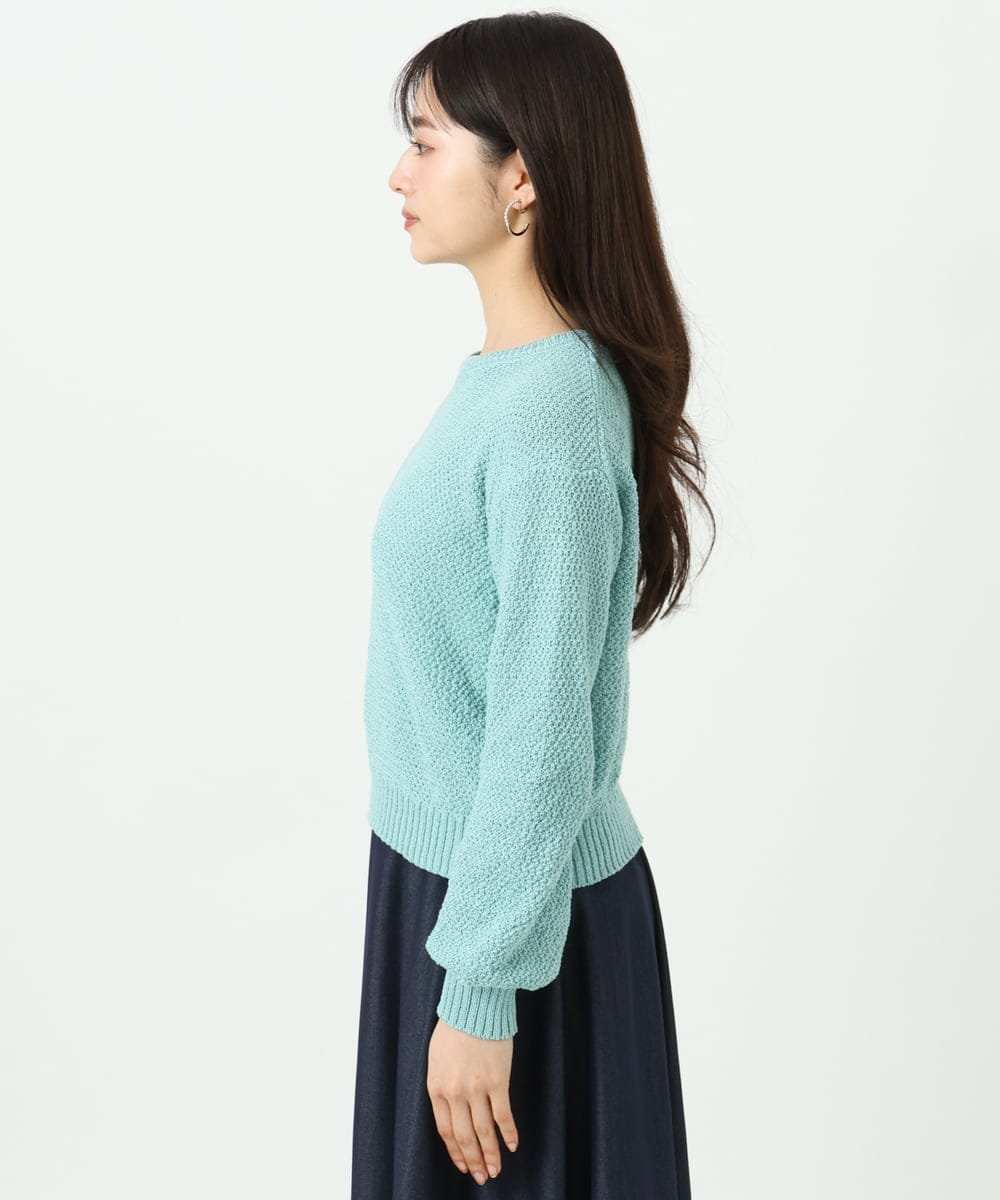 F1FFD23140 MK MICHEL KLEIN(小さいサイズ)(メゾン ドゥ サンク) 【小さいサイズ】鹿の子編みニット/洗える ミントグリーン