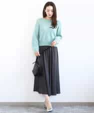 F1FFD23140 MK MICHEL KLEIN(小さいサイズ)(メゾン ドゥ サンク) 【小さいサイズ】鹿の子編みニット/洗える ブルー