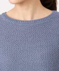 F1FFD23140 MK MICHEL KLEIN(小さいサイズ)(メゾン ドゥ サンク) 【小さいサイズ】鹿の子編みニット/洗える ブルー