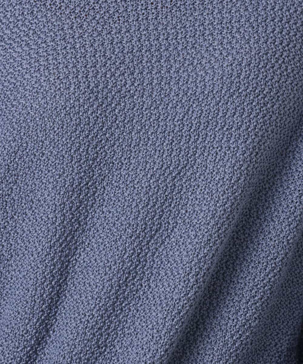 F1FFD23140 MK MICHEL KLEIN(小さいサイズ)(メゾン ドゥ サンク) 【小さいサイズ】鹿の子編みニット/洗える ブルー