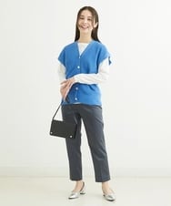 F1FFS16150 MK MICHEL KLEIN(小さいサイズ)(メゾン ドゥ サンク) 【小さいサイズ】ニットベスト×ロンTツインセット/洗える ブルー