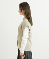 F1FFS16150 MK MICHEL KLEIN(小さいサイズ)(メゾン ドゥ サンク) 【小さいサイズ】ニットベスト×ロンTツインセット/洗える ブルー