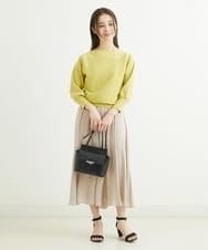 F1FFS18130 MK MICHEL KLEIN(小さいサイズ)(メゾン ドゥ サンク) 【小さいサイズ】ボートネックニット/洗える ブルー