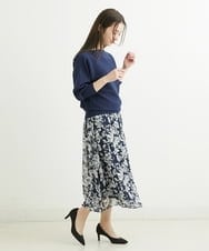 F1FFS18130 MK MICHEL KLEIN(小さいサイズ)(メゾン ドゥ サンク) 【小さいサイズ】ボートネックニット/洗える ブルー