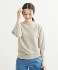 F1FFS18130 MK MICHEL KLEIN(小さいサイズ)(メゾン ドゥ サンク) 【小さいサイズ】ボートネックニット/洗える ブルー