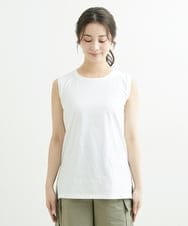 F1FFS25140 MK MICHEL KLEIN(小さいサイズ)(メゾン ドゥ サンク) 【小さいサイズ】ニットベストレイヤード ツインセット/洗える ライトグリーン