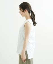 F1FFS25140 MK MICHEL KLEIN(小さいサイズ)(メゾン ドゥ サンク) 【小さいサイズ】ニットベストレイヤード ツインセット/洗える ライトグリーン