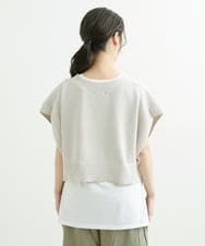 F1FFS25140 MK MICHEL KLEIN(小さいサイズ)(メゾン ドゥ サンク) 【小さいサイズ】ニットベストレイヤード ツインセット/洗える ライトグリーン