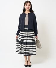 F1FGA31120 MK MICHEL KLEIN(小さいサイズ)(メゾン ドゥ サンク) 【小さいサイズ】七分袖コンパクトリブニット/洗える モカグレー