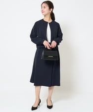 F1FGA31120 MK MICHEL KLEIN(小さいサイズ)(メゾン ドゥ サンク) 【小さいサイズ】七分袖コンパクトリブニット/洗える モカグレー