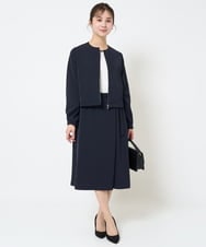 F1FGA31120 MK MICHEL KLEIN(小さいサイズ)(メゾン ドゥ サンク) 【小さいサイズ】七分袖コンパクトリブニット/洗える モカグレー