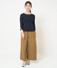 F1FGA31120 MK MICHEL KLEIN(小さいサイズ)(メゾン ドゥ サンク) 【小さいサイズ】七分袖コンパクトリブニット/洗える モカグレー