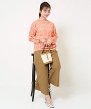 F1FGA32150 MK MICHEL KLEIN(小さいサイズ)(メゾン ドゥ サンク) 【小さいサイズ】かぎ針風透かし編みニット/洗える ベージュ