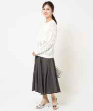 F1FGA32150 MK MICHEL KLEIN(小さいサイズ)(メゾン ドゥ サンク) 【小さいサイズ】かぎ針風透かし編みニット/洗える ベージュ