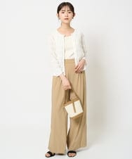 F1FGA44070 MK MICHEL KLEIN(小さいサイズ)(メゾン ドゥ サンク) 【小さいサイズ】スクエアネックリブニットタンクトップ/UVカット/洗える ボーダー