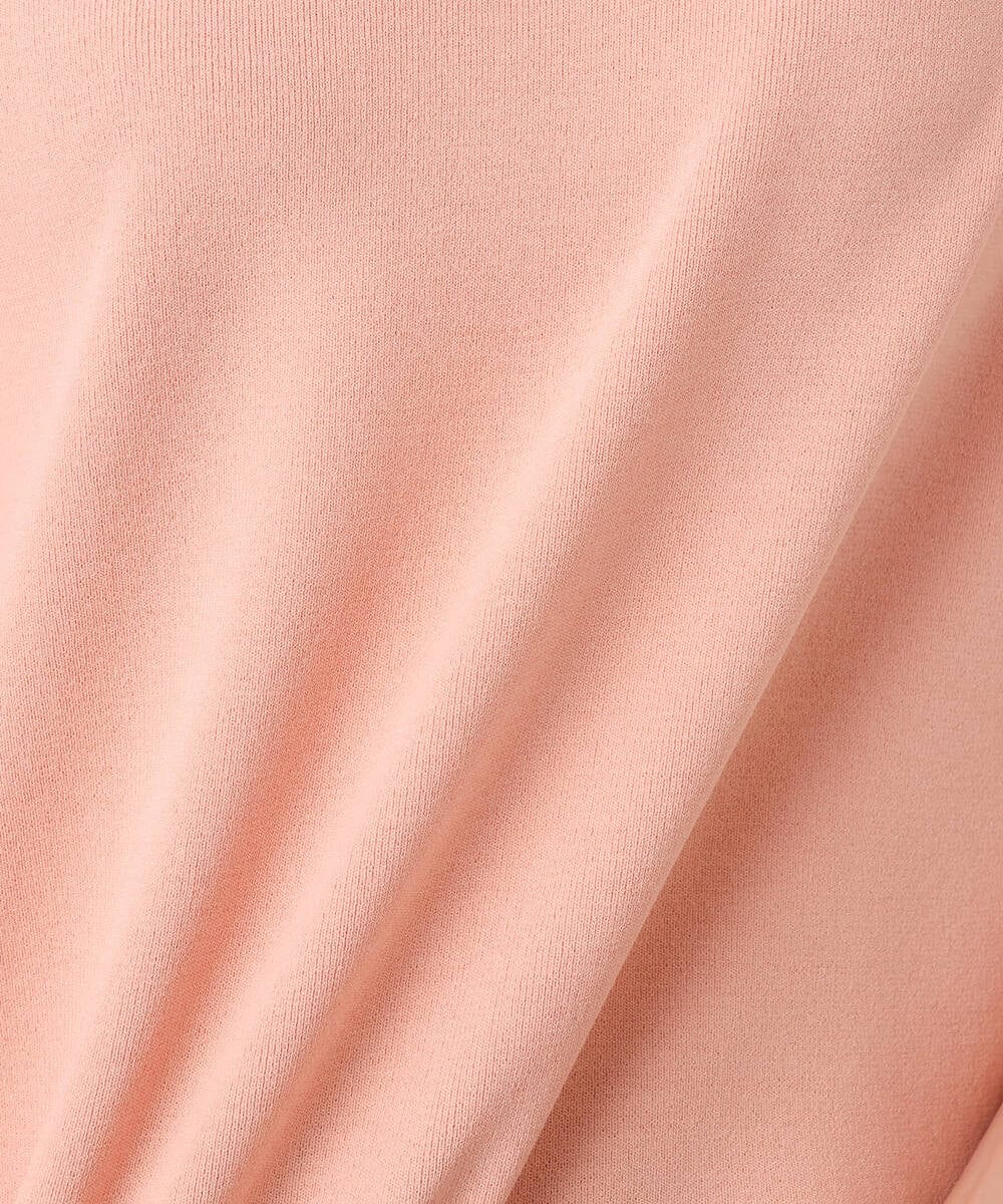 F1FGD30140 MK MICHEL KLEIN(小さいサイズ)(メゾン ドゥ サンク) 【小さいサイズ】シアー切替えニット/洗える サーモンオレンジ