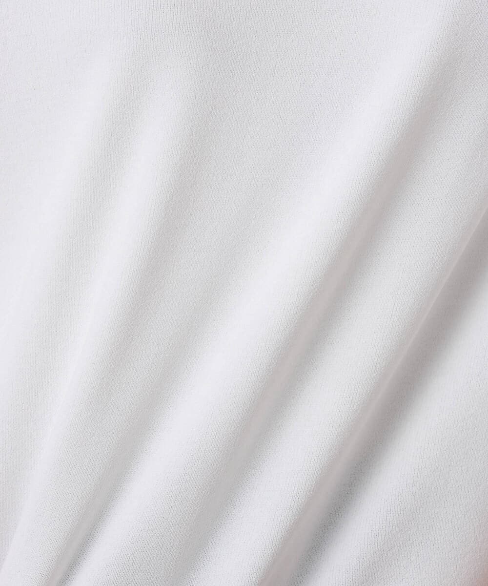 F1FGD30140 MK MICHEL KLEIN(小さいサイズ)(メゾン ドゥ サンク) 【小さいサイズ】シアー切替えニット/洗える サーモンオレンジ