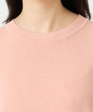 F1FGD30140 MK MICHEL KLEIN(小さいサイズ)(メゾン ドゥ サンク) 【小さいサイズ】シアー切替えニット/洗える サーモンオレンジ