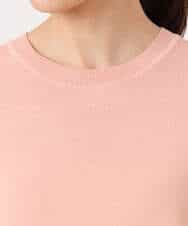 F1FGD30140 MK MICHEL KLEIN(小さいサイズ)(メゾン ドゥ サンク) 【小さいサイズ】シアー切替えニット/洗える サーモンオレンジ