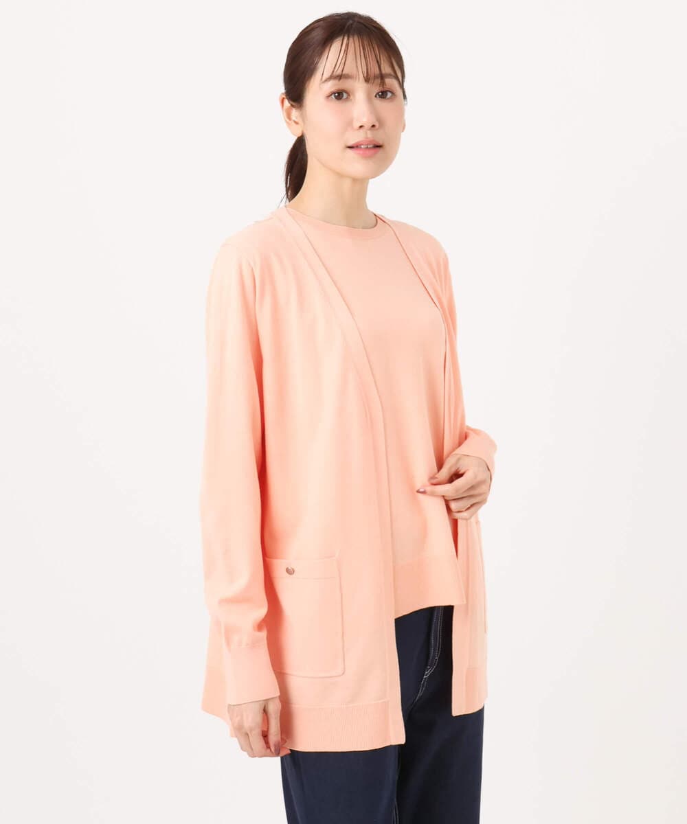 F1FGD30170 MK MICHEL KLEIN(小さいサイズ)(メゾン ドゥ サンク) 【小さいサイズ】カラーニットアンサンブル/洗える ライトブルー