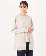 F1FGD30170 MK MICHEL KLEIN(小さいサイズ)(メゾン ドゥ サンク) 【小さいサイズ】カラーニットアンサンブル/洗える ライトブルー