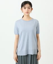 F1FGD30170 MK MICHEL KLEIN(小さいサイズ)(メゾン ドゥ サンク) 【小さいサイズ】カラーニットアンサンブル/洗える ライトブルー