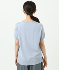 F1FGD30170 MK MICHEL KLEIN(小さいサイズ)(メゾン ドゥ サンク) 【小さいサイズ】カラーニットアンサンブル/洗える ライトブルー