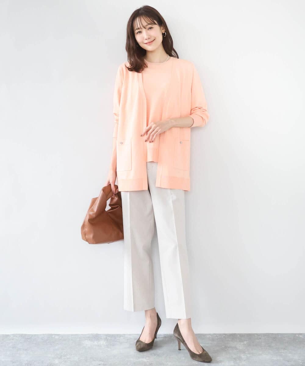 F1FGD30170 MK MICHEL KLEIN(小さいサイズ)(メゾン ドゥ サンク) 【小さいサイズ】カラーニットアンサンブル/洗える ライトブルー