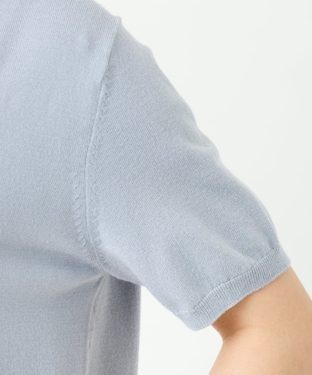 F1FGD30170 MK MICHEL KLEIN(小さいサイズ)(メゾン ドゥ サンク) 【小さいサイズ】カラーニットアンサンブル/洗える ライトブルー