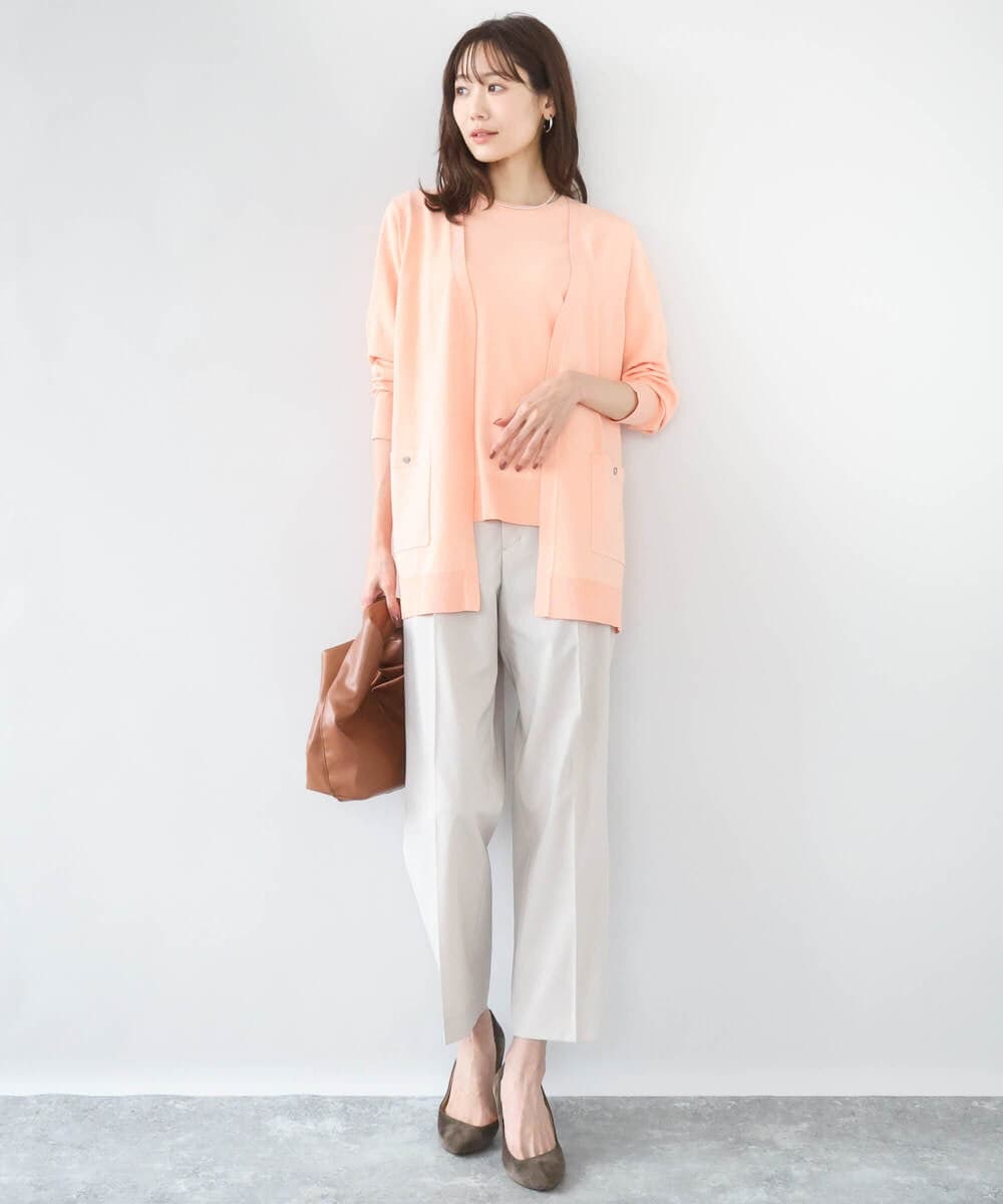 F1FGD30170 MK MICHEL KLEIN(小さいサイズ)(メゾン ドゥ サンク) 【小さいサイズ】カラーニットアンサンブル/洗える ライトブルー