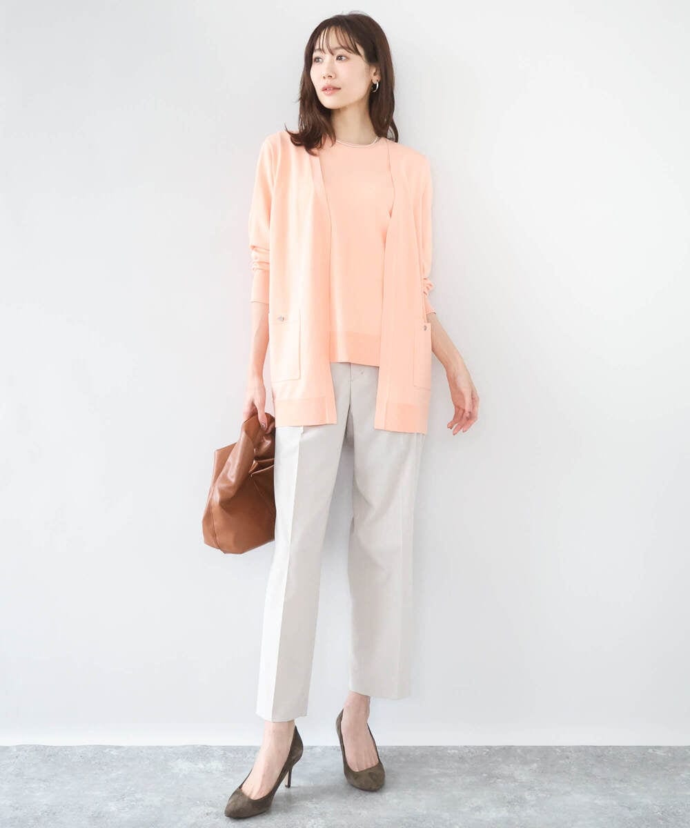 F1FGD30170 MK MICHEL KLEIN(小さいサイズ)(メゾン ドゥ サンク) 【小さいサイズ】カラーニットアンサンブル/洗える ライトブルー