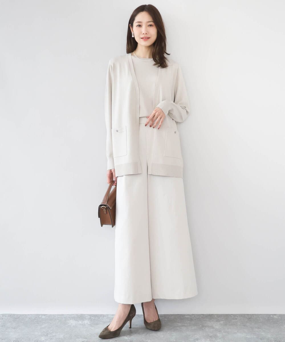 F1FGD30170 MK MICHEL KLEIN(小さいサイズ)(メゾン ドゥ サンク) 【小さいサイズ】カラーニットアンサンブル/洗える ライトブルー