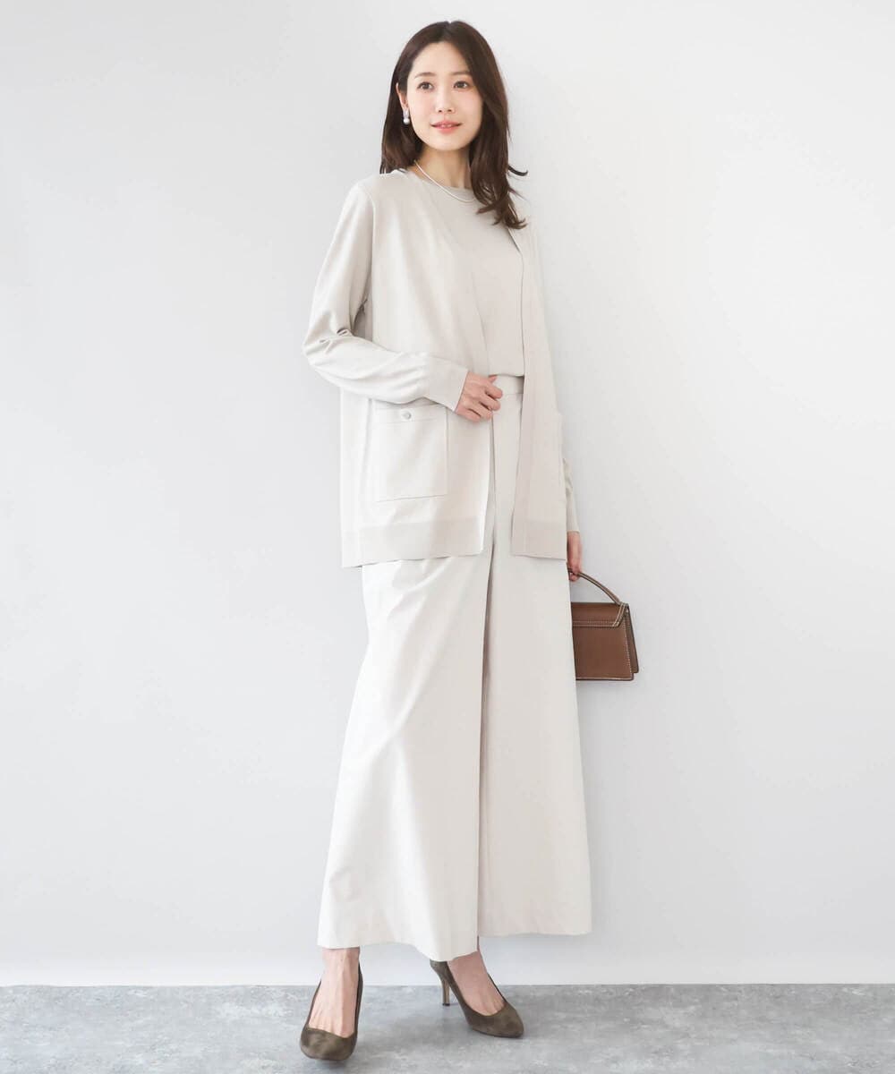 F1FGD30170 MK MICHEL KLEIN(小さいサイズ)(メゾン ドゥ サンク) 【小さいサイズ】カラーニットアンサンブル/洗える ライトブルー