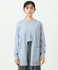 F1FGD30170 MK MICHEL KLEIN(小さいサイズ)(メゾン ドゥ サンク) 【小さいサイズ】カラーニットアンサンブル/洗える ライトブルー