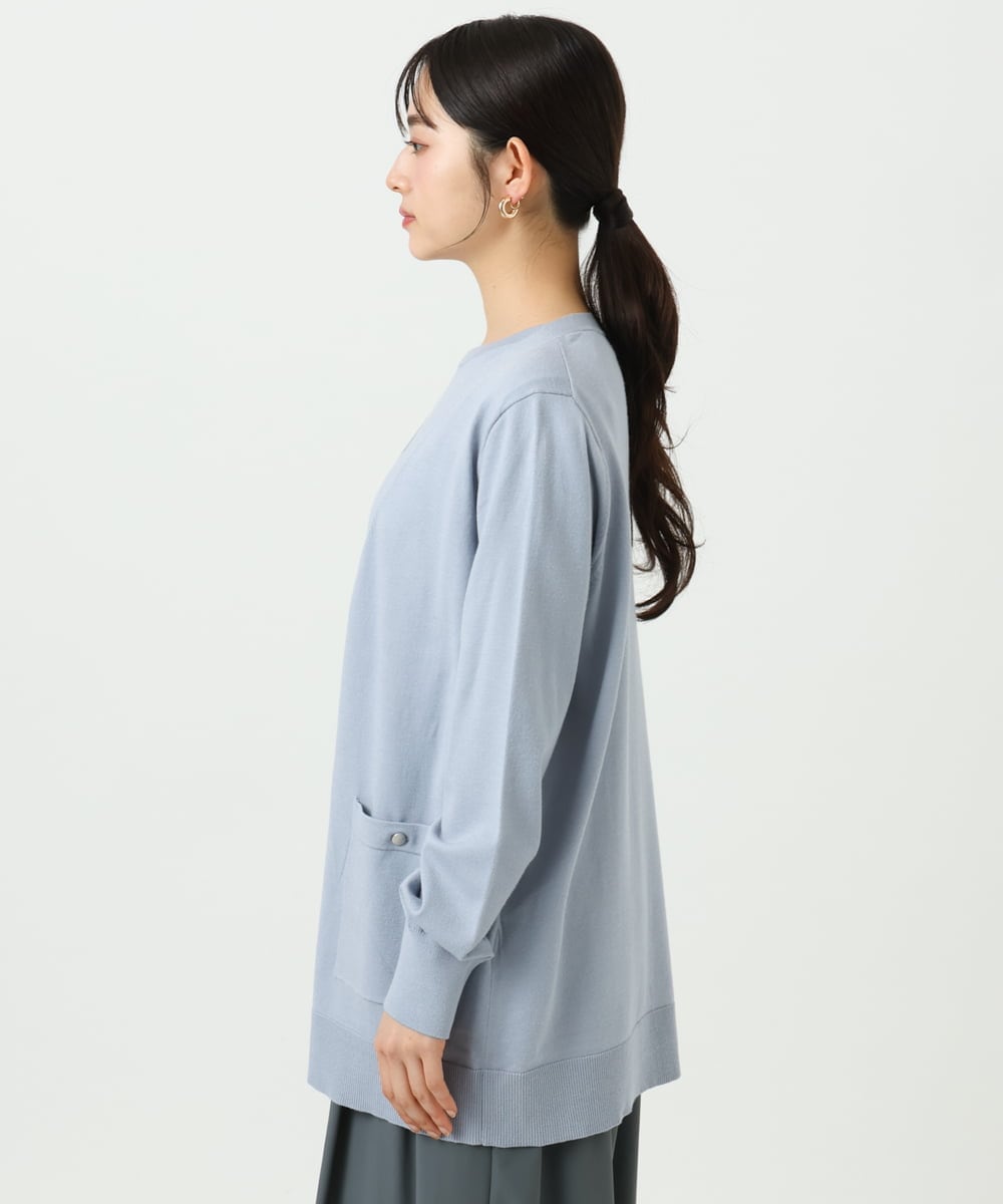 F1FGD30170 MK MICHEL KLEIN(小さいサイズ)(メゾン ドゥ サンク) 【小さいサイズ】カラーニットアンサンブル/洗える ライトブルー