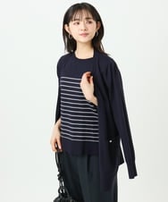 F1FGD30170 MK MICHEL KLEIN(小さいサイズ)(メゾン ドゥ サンク) 【小さいサイズ】カラーニットアンサンブル/洗える ライトブルー