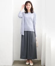 F1FGD30170 MK MICHEL KLEIN(小さいサイズ)(メゾン ドゥ サンク) 【小さいサイズ】カラーニットアンサンブル/洗える ライトブルー