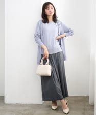 F1FGD30170 MK MICHEL KLEIN(小さいサイズ)(メゾン ドゥ サンク) 【小さいサイズ】カラーニットアンサンブル/洗える ライトブルー