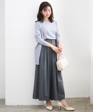 F1FGD30170 MK MICHEL KLEIN(小さいサイズ)(メゾン ドゥ サンク) 【小さいサイズ】カラーニットアンサンブル/洗える ライトブルー