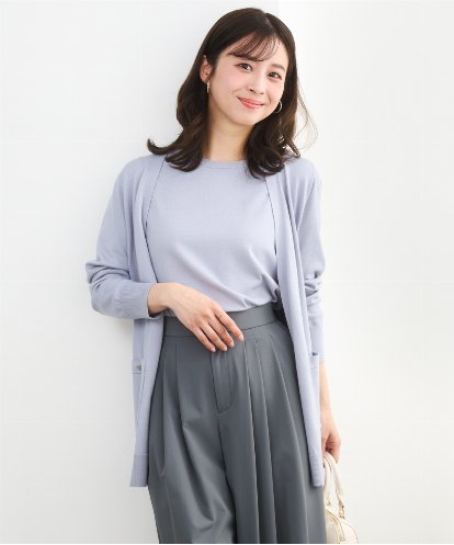 F1FGD30170 MK MICHEL KLEIN(小さいサイズ) 【小さいサイズ】カラーニットアンサンブル/洗える